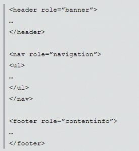 ARIA landmark roles